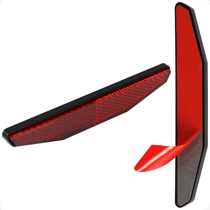 evermotor 2 Packs Red Warning Reflective Reflectors Stickers ：Waterproof ATV Bike Accessories High-Visibility Retro Rear Safety Reflectors for Motorcycle, Bicycle & Scooter - Image 1